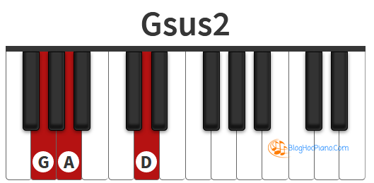 Hợp âm Sol sus2 - Gsus2 chord piano - gsus2 chord notes - gsus2...