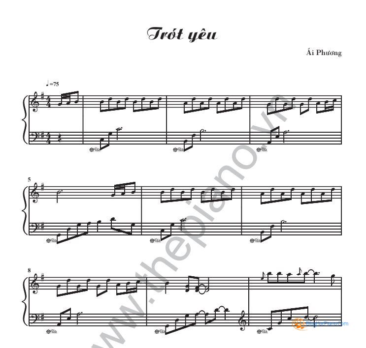 Trot Yeu Sheet Piano Trot Yeu Ai Phương Sheet Music Hợp Am Lyric