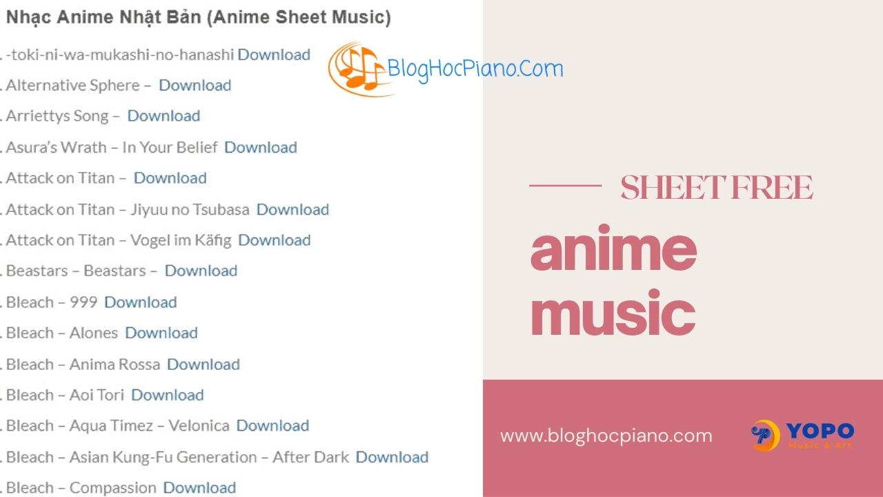 ANIME SHEET MUSIC PIANO ❤️ Nhạc anime Nhật Bản hay nhất ❤️