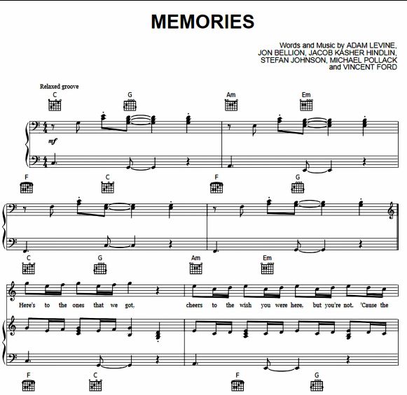 Maroon 5 - Memories - Roblox Piano / Virtual Piano 